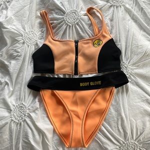 Orange Body glove 2 piece bikini bathing suit